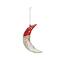 Hello Honey® 6" Red & Silver Mercury Glass Santa Moon Ornament
